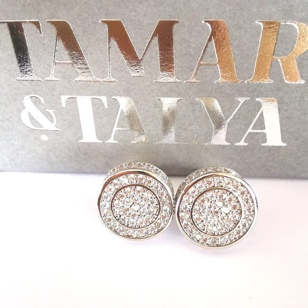 Bridal cubic zirconia silver stud earrings for women girls wedding jewellery