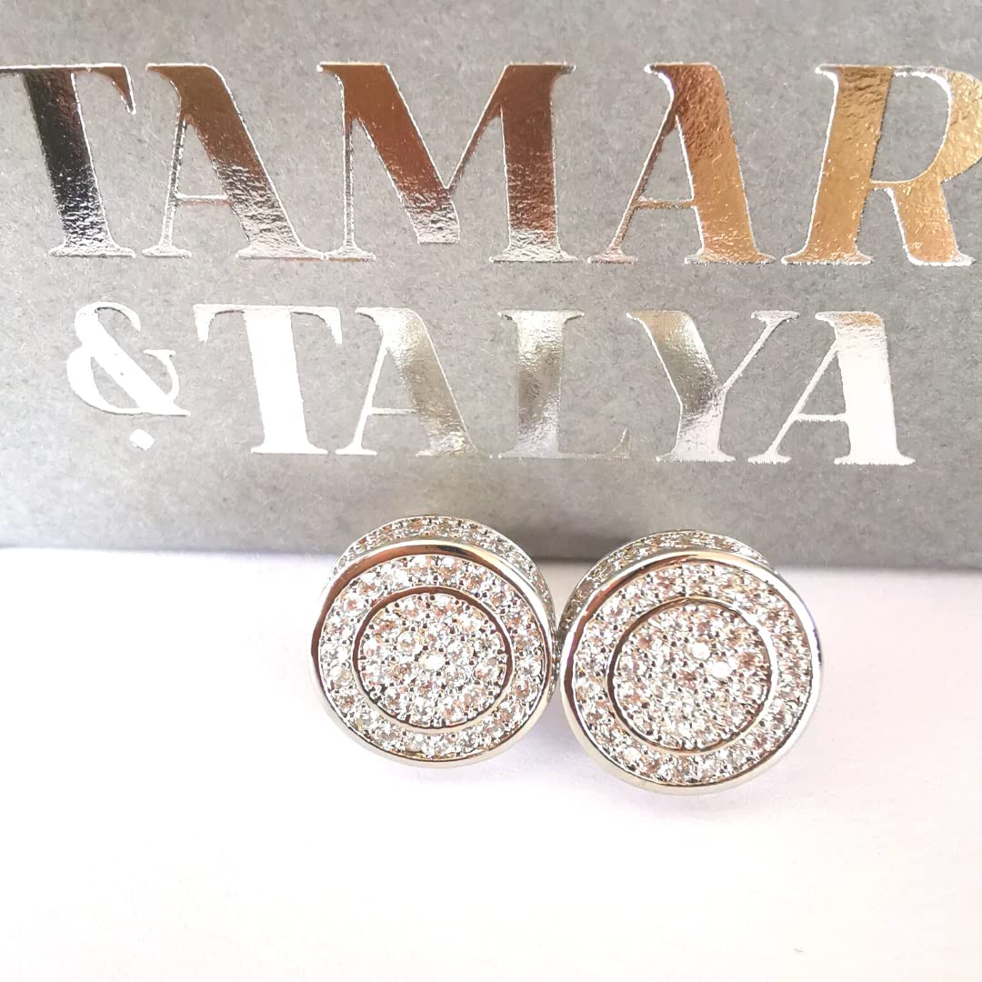 Bridal cubic zirconia silver stud earrings for women girls wedding jewellery