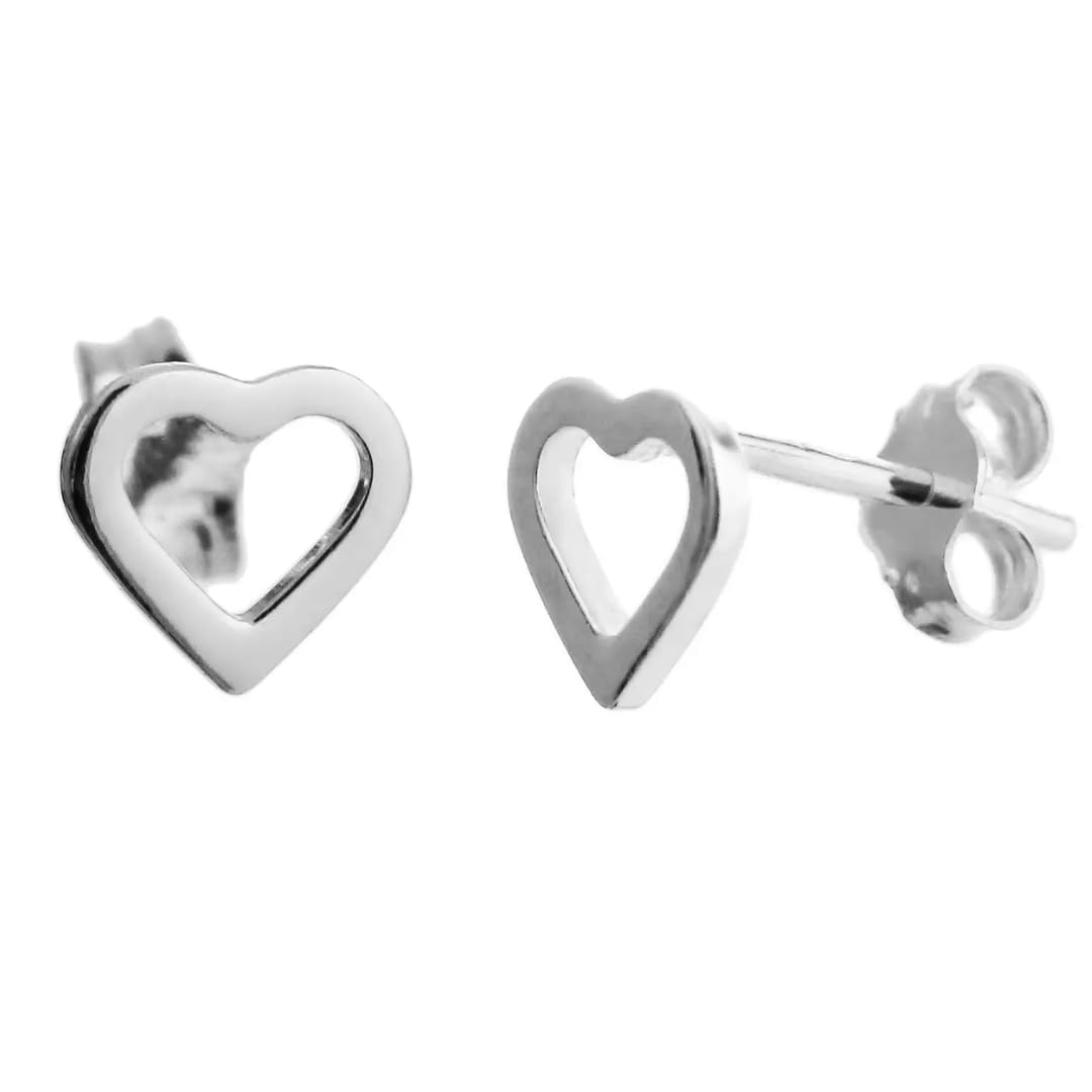 Sterling Silver Heart Stud Earrings | Handcrafted Love Jewellery | Gift for Her | Tamar & Talya Default Title