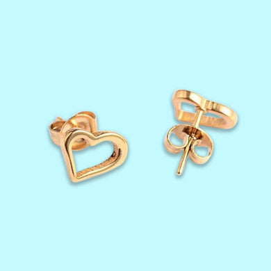 Gold Heart Studs by Wish Stings | Build Your Own Gift Box | Tamar & Talya Earrings.