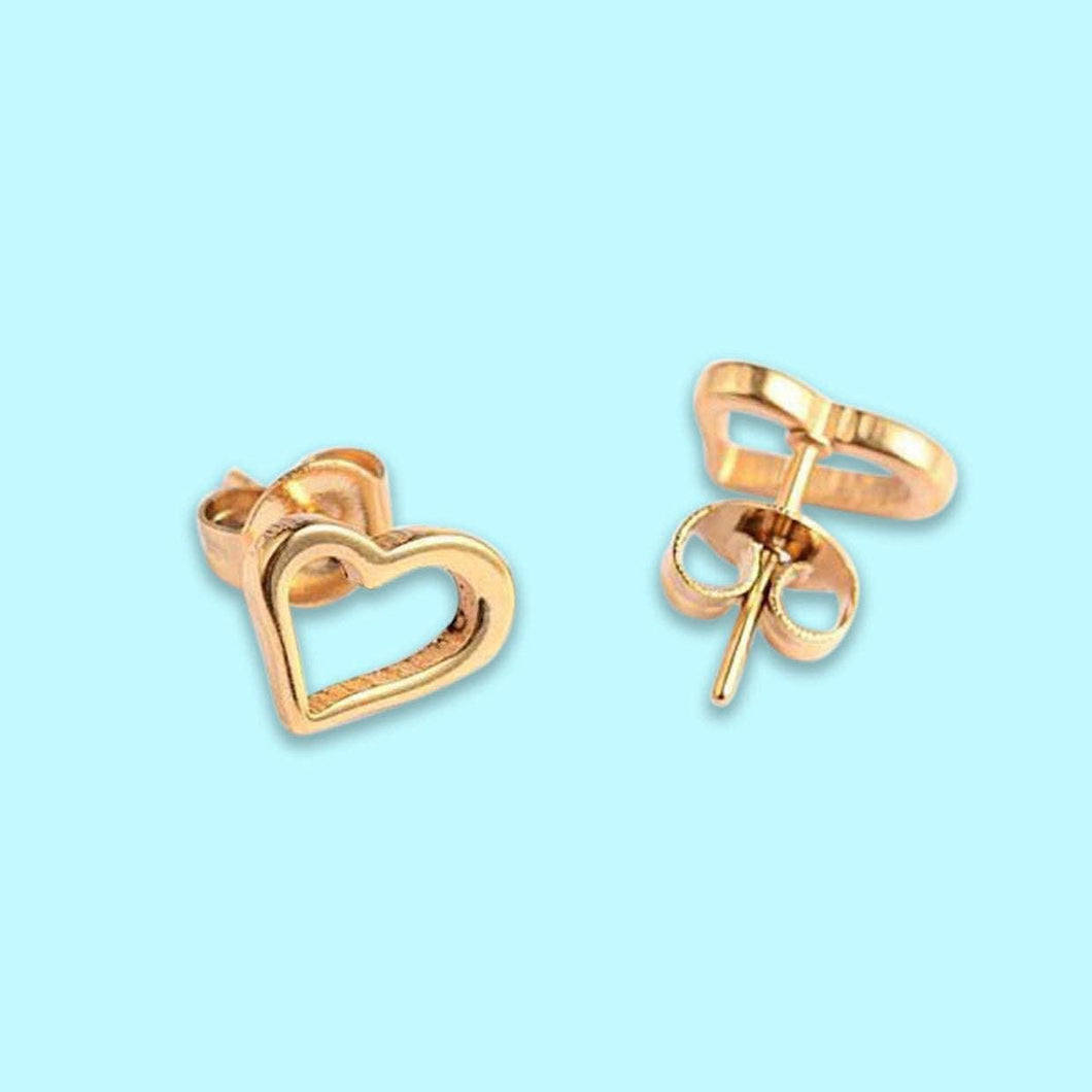 Gold Heart Studs by Wish Stings | Build Your Own Gift Box | Tamar & Talya Earrings.