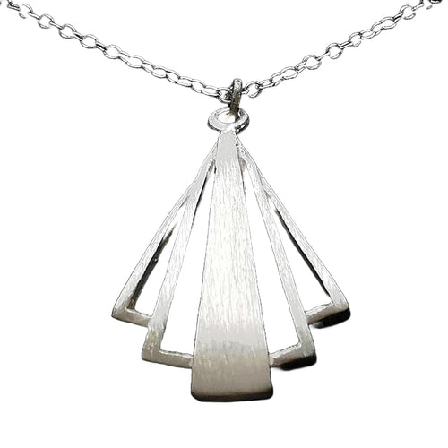 Art Deco Pendant Necklace | Sterling Silver 20" Chain | Gift for Her | Tamar & Talya Default Title