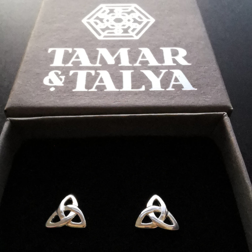 Sterling Silver Celtic Knot Stud Earrings | Handcrafted Heritage Jewellery | Gift for Her | Tamar & Talya