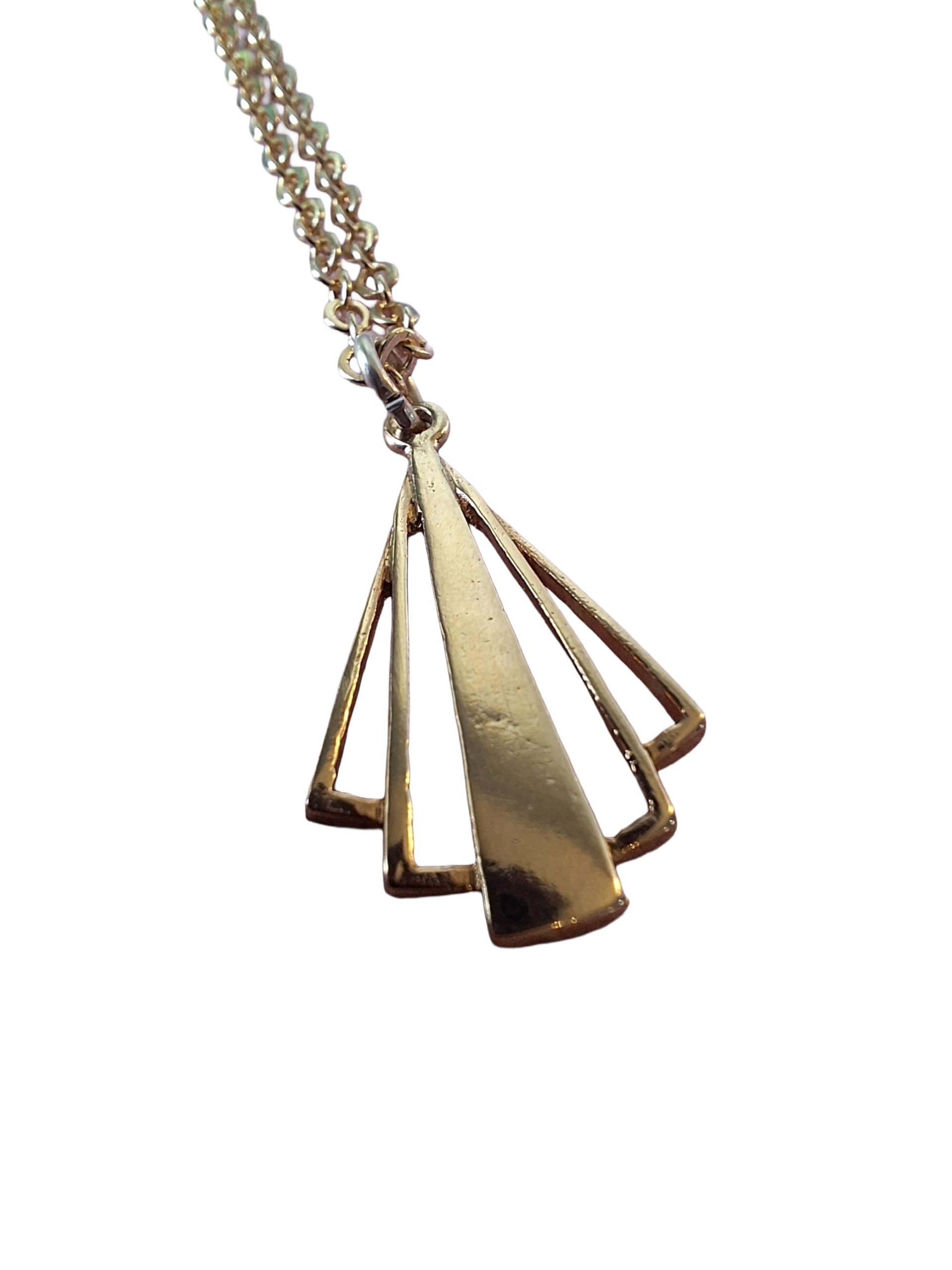 Gold Plated Art Deco Pendant Necklace | Sterling Silver 18" Chain | Tamar & Talya Default Title