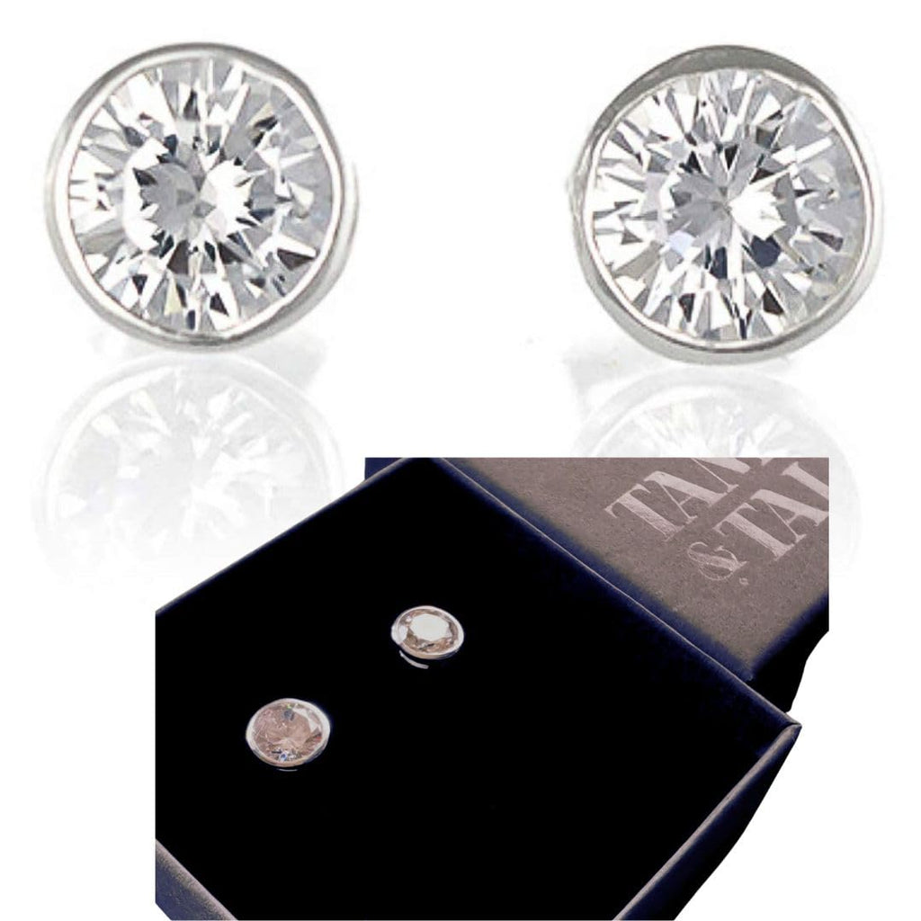 Cubic Zirconia Stud Earrings - Sparkling 8mm CZ Jewelry for Women, Perfect Bridal, Bridesmaid, and Wedding Gift. Timeless Elegance: CZ Stud Earrings - Sparkling Jewelry for All Occasions Default Title