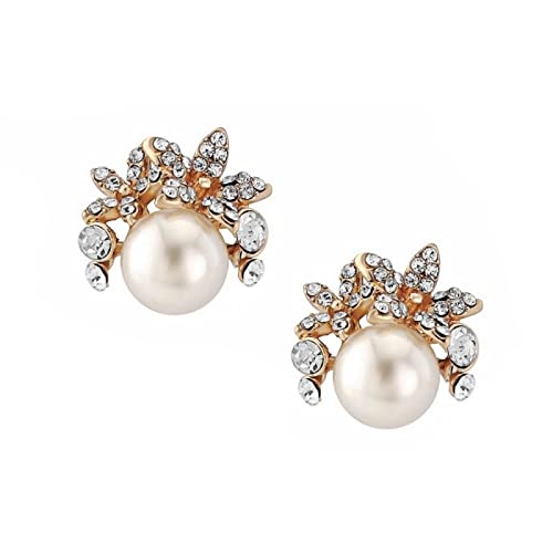 Bridal earrings Rose gold and pearl bridal earrings Bridesmaid stud earrings Bride studs Default Title