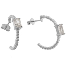 Load image into Gallery viewer, Sterling Silver CZ Hoop Stud Earrings - Tamar and Talya
