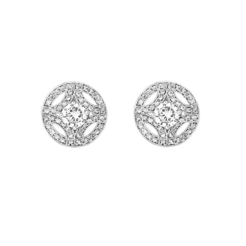 Bridal earrings cz studs cubic zirconia wedding stud earrings statement earrings gift for her round christmas earrings