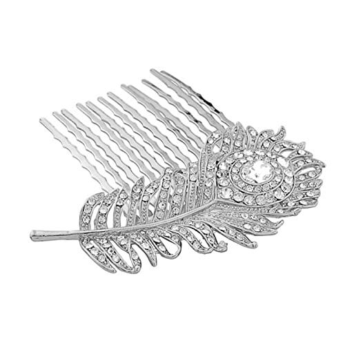 Peacock Feather Bridal Hair Comb | Gatsby Inspired Wedding Accessory | Tamar & Talya Default Title