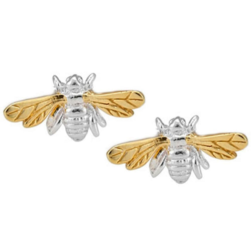 Bee Stud Earrings | Dainty Sterling Silver & Gold Design for Everyday Elegance Default Title