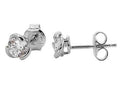 Bridal cz earrings sterling silver with plated rhodium 5mm set crystal studs Default Title