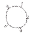 Tamar & Talya Sterling Silver Geometric Charm Bracelet, Modern Chain Design with Toggle Clasp, 19cm Length, Gift Box Included Default Title