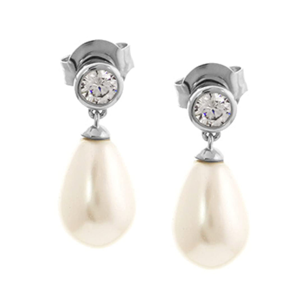 Pearl & CZ Bridal Stud Earrings | Handcrafted Wedding Jewellery | Elegant Gift for Bride | Tamar & Talya Default Title