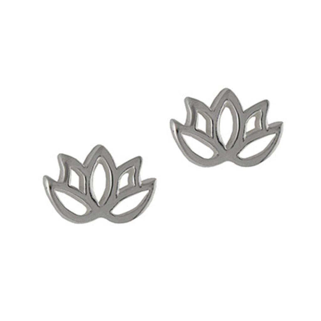 Sterling Silver Lotus Flower Stud Earrings | Handcrafted Spiritual Jewellery | Gift for Her | Tamar & Talya Default Title