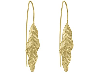 Gold Leaf Drop Earrings | Handcrafted Statement Jewellery | Gift for Her | Tamar & Talya