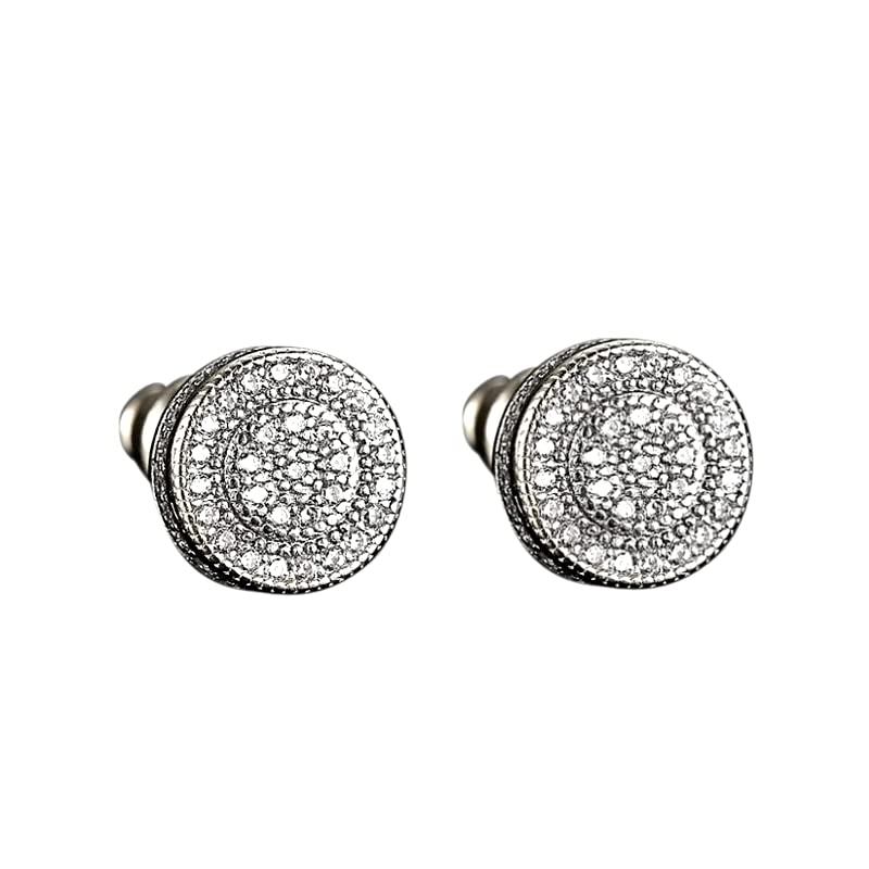 Bridal cubic zirconia silver stud earrings for women girls wedding jewellery Default Title