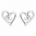 Boucles d'oreilles clous cœur en argent sterling | Bijoux d'amour classiques | Cadeau pour elle | Tamar & Talya