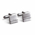 Square Sterling Silver Cufflinks | Classic Black Wedding Cufflinks | Groomsman Gift for Him