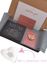 Load image into Gallery viewer, Mum gift box - ready to go special mum gift set - slate coaster and pocket hug
