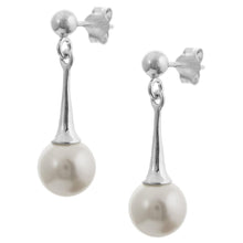 Load image into Gallery viewer, Sterling Silver Pearl Drop Earrings - Tamar and Talya
