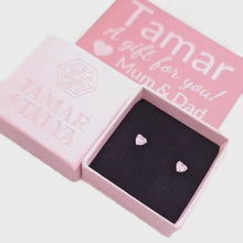 Load and play video in Gallery viewer, Pink Heart CZ Studs | Sterling Silver
