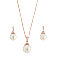 Bridal Rose Gold Necklace Set | CZ Necklace and Earrings | Tamar and Talya