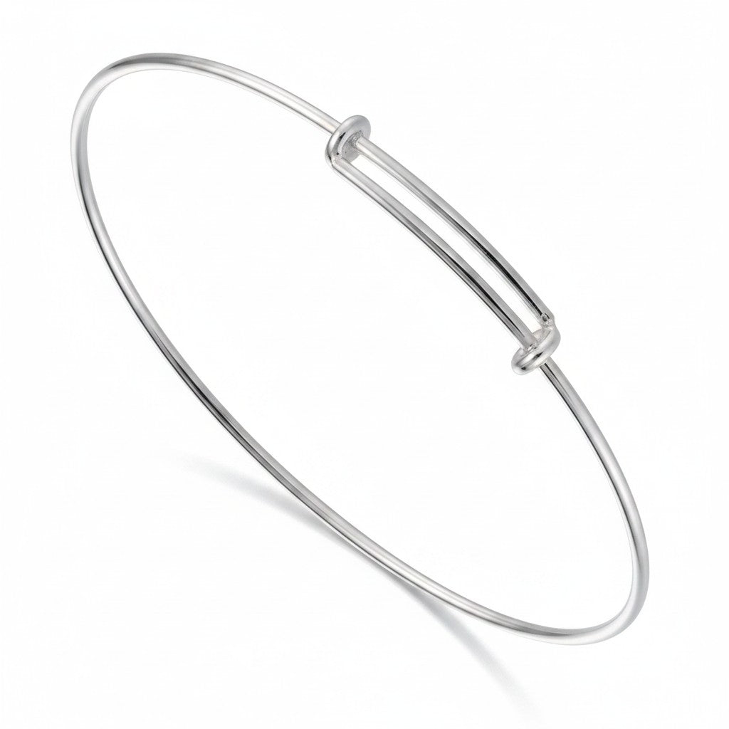 65mm Sterling Silver Bangle 1.7mm Extendable Adult
