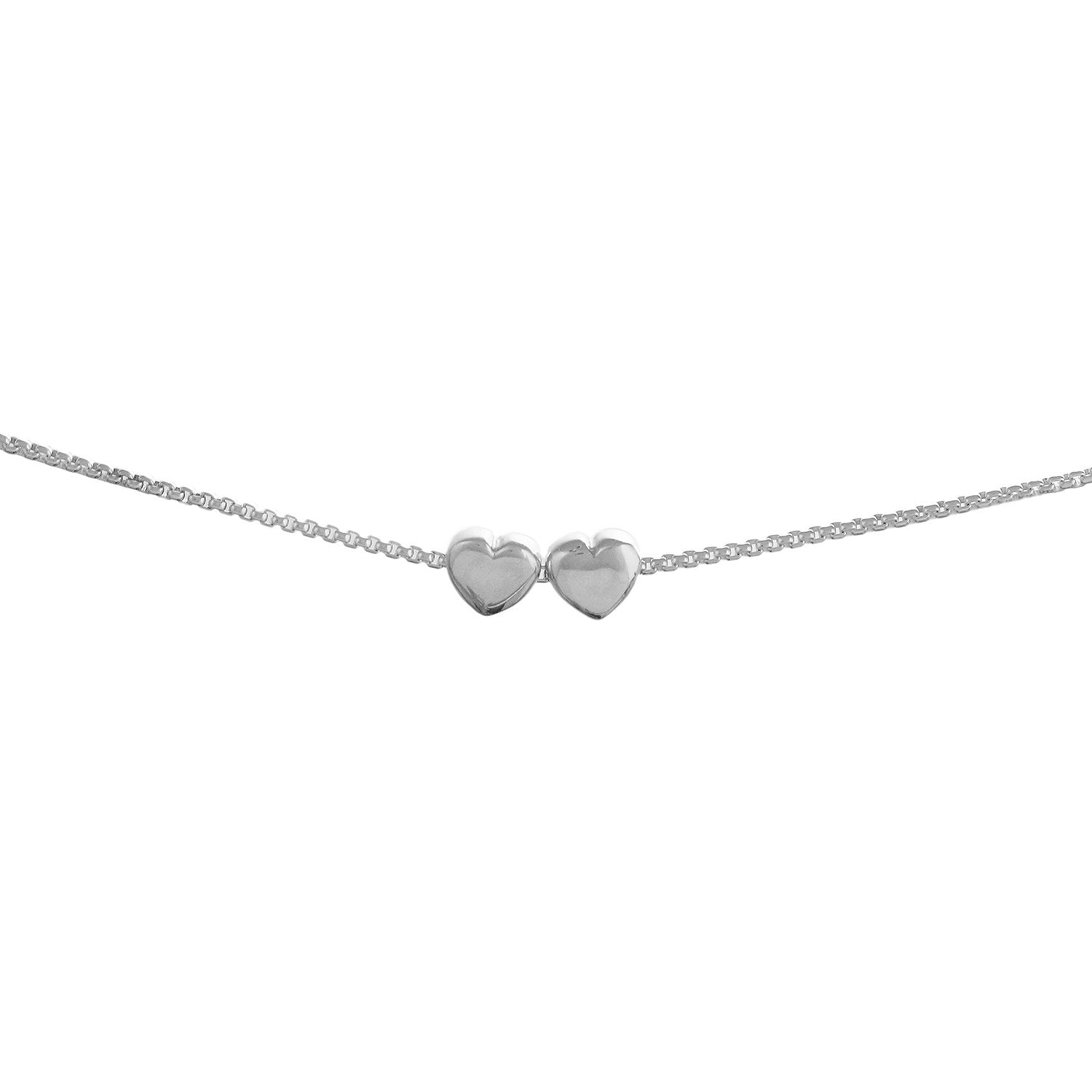 Heart Charm Bracelet - A Dainty and Adjustable Double Heart Charms Bracelet Designed for Both Children and Adults, a Timeless Symbol of Love and Elegance