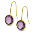 Light Amethyst Gold Drop Earrings | Sterling Silver Gold Plated | Tamar and Talya