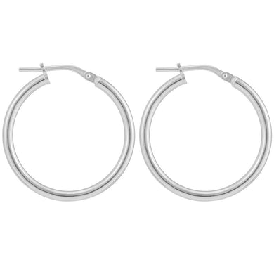 34mm Sterling Silver Polished Hoop Earrings – 2.2mm thick - Tamar and Talya