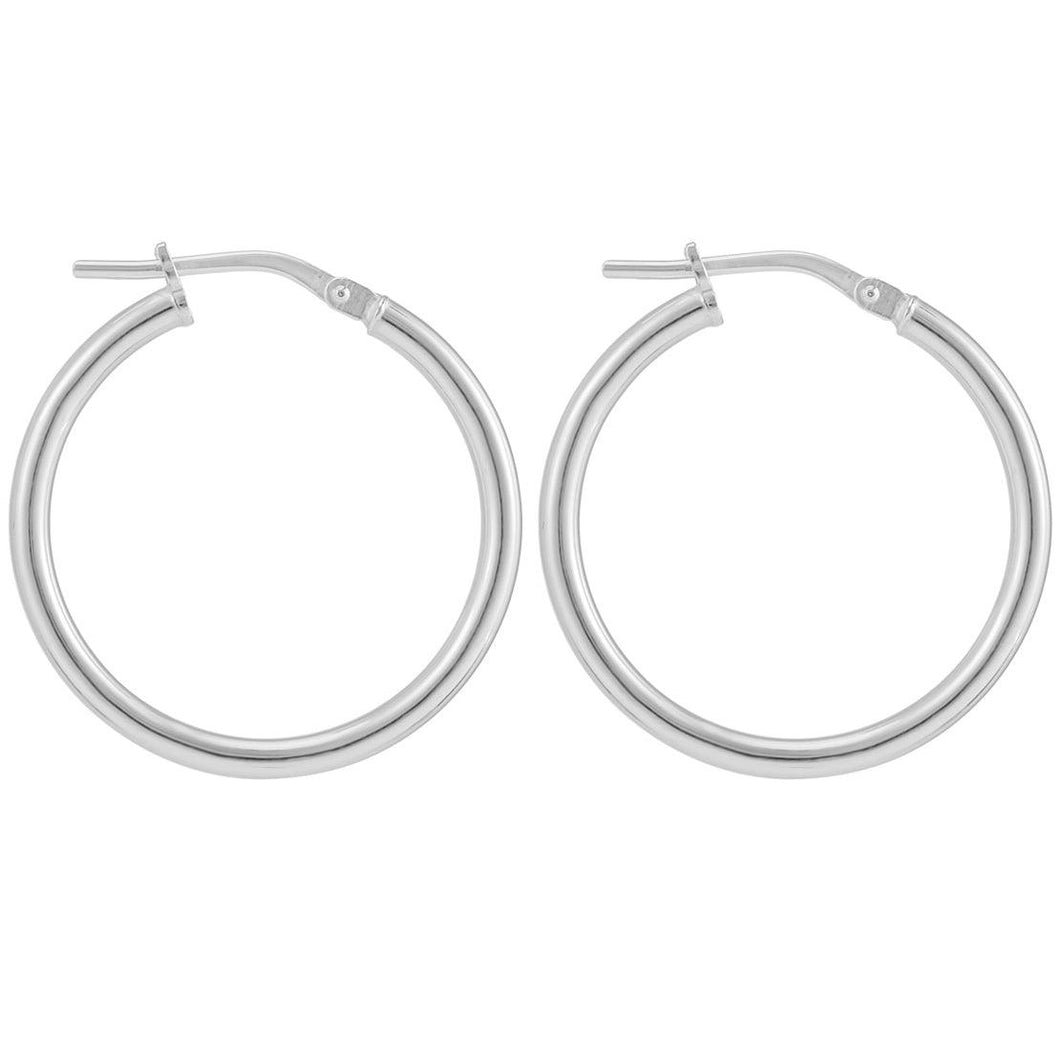 34mm Sterling Silver Polished Hoop Earrings – 2.2mm thick - Tamar and Talya