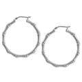 Bamboo Hoop Earrings | Large Hoops 40mm | Sterling Silver | Tamar and Talya