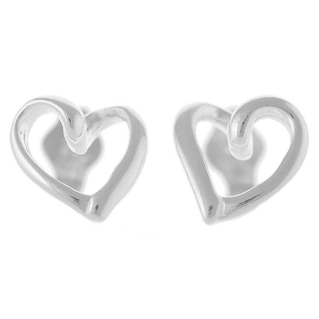 Sterling Silver Heart Stud Earrings | Classic Love Jewellery | Gift for Her | Tamar & Talya