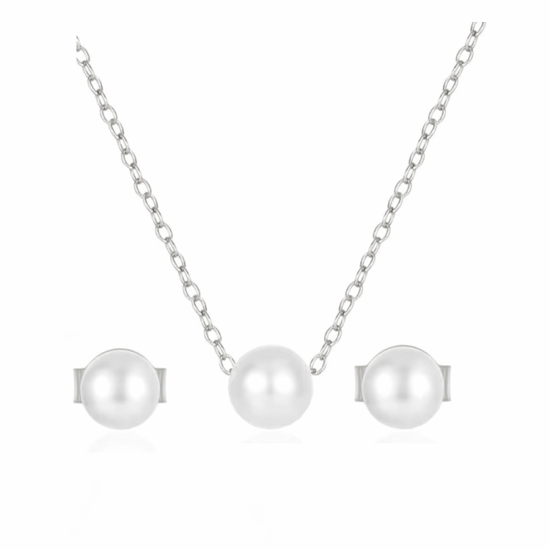 Pearl Jewellery Set | Bridal Necklace and Earrings | Tamar and Talya