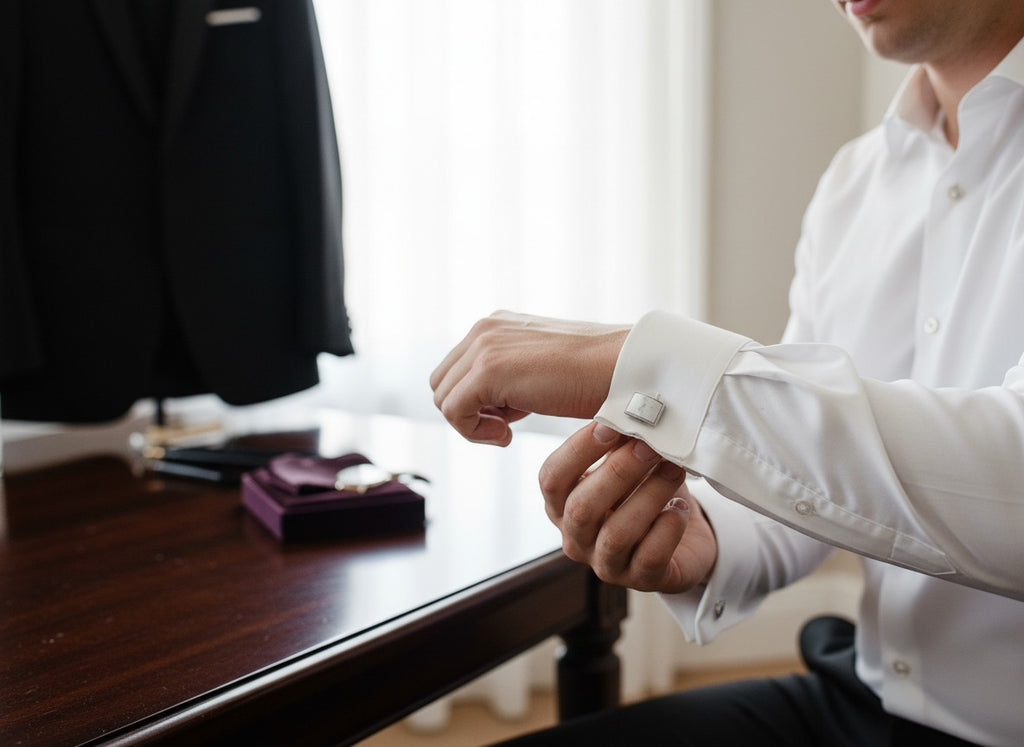 Sterling Silver Agate Cufflinks — White Agate, Handmade in the UK | Wedding, Groomsman, Anniversary Gift