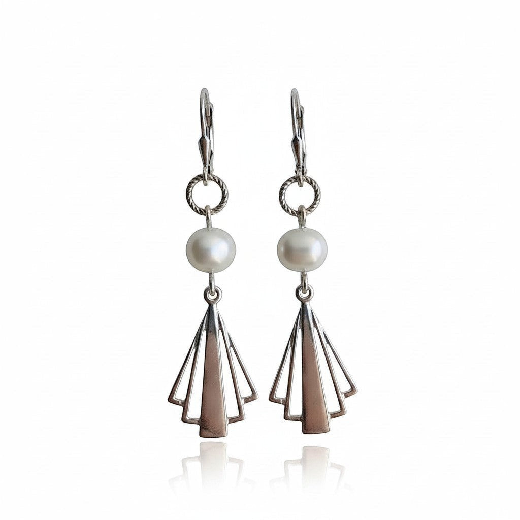 Sterling Silver & Freshwater Pearl Bridal Earrings