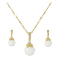 Bridal Gold Necklace Set | CZ Necklace and Earrings | Tamar and Talya