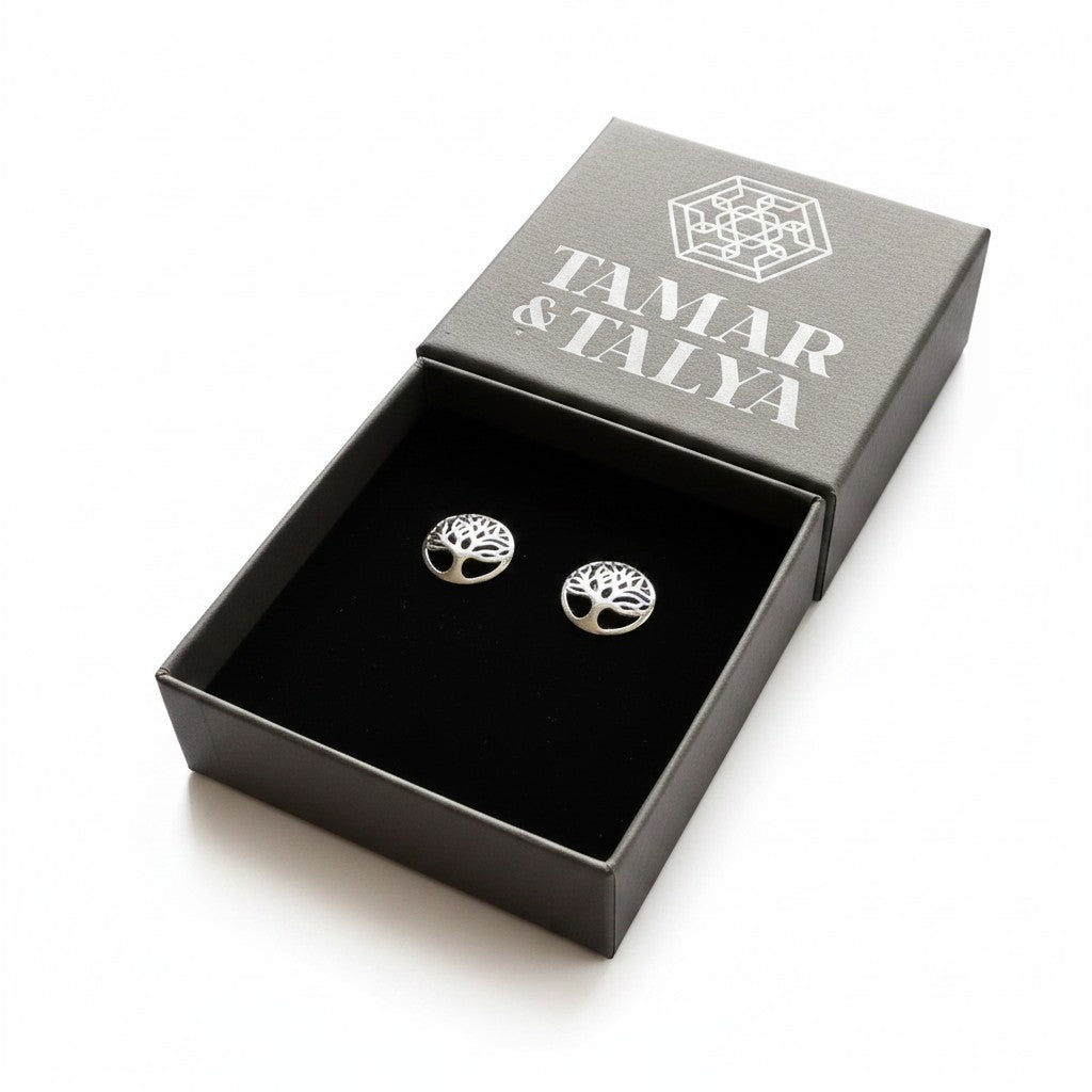 Tree of Life Stud Earrings | Handcrafted 925 Sterling Silver | Gift for Her | Tamar & Talya