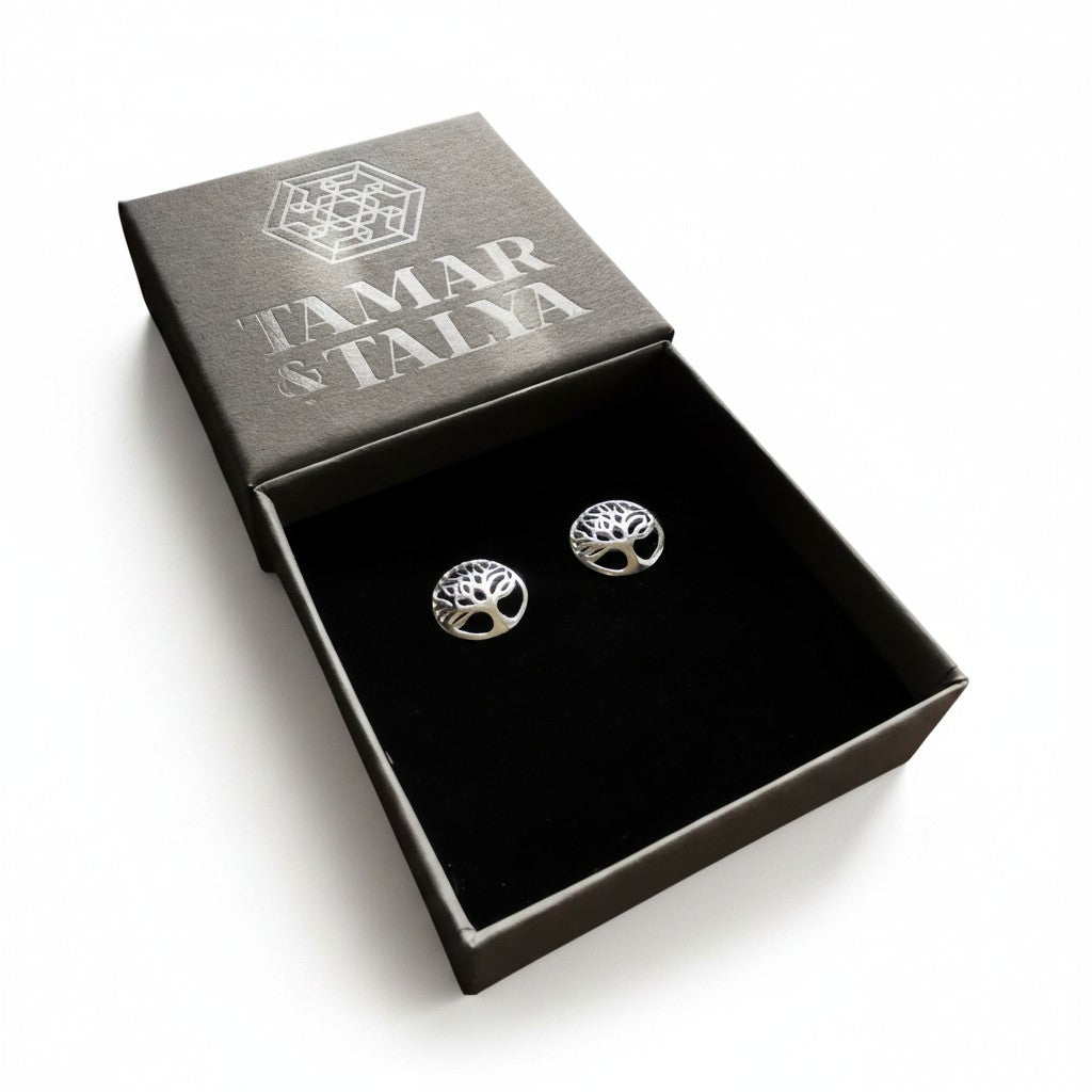 Tree of Life Stud Earrings | Handcrafted 925 Sterling Silver | Gift for Her | Tamar & Talya
