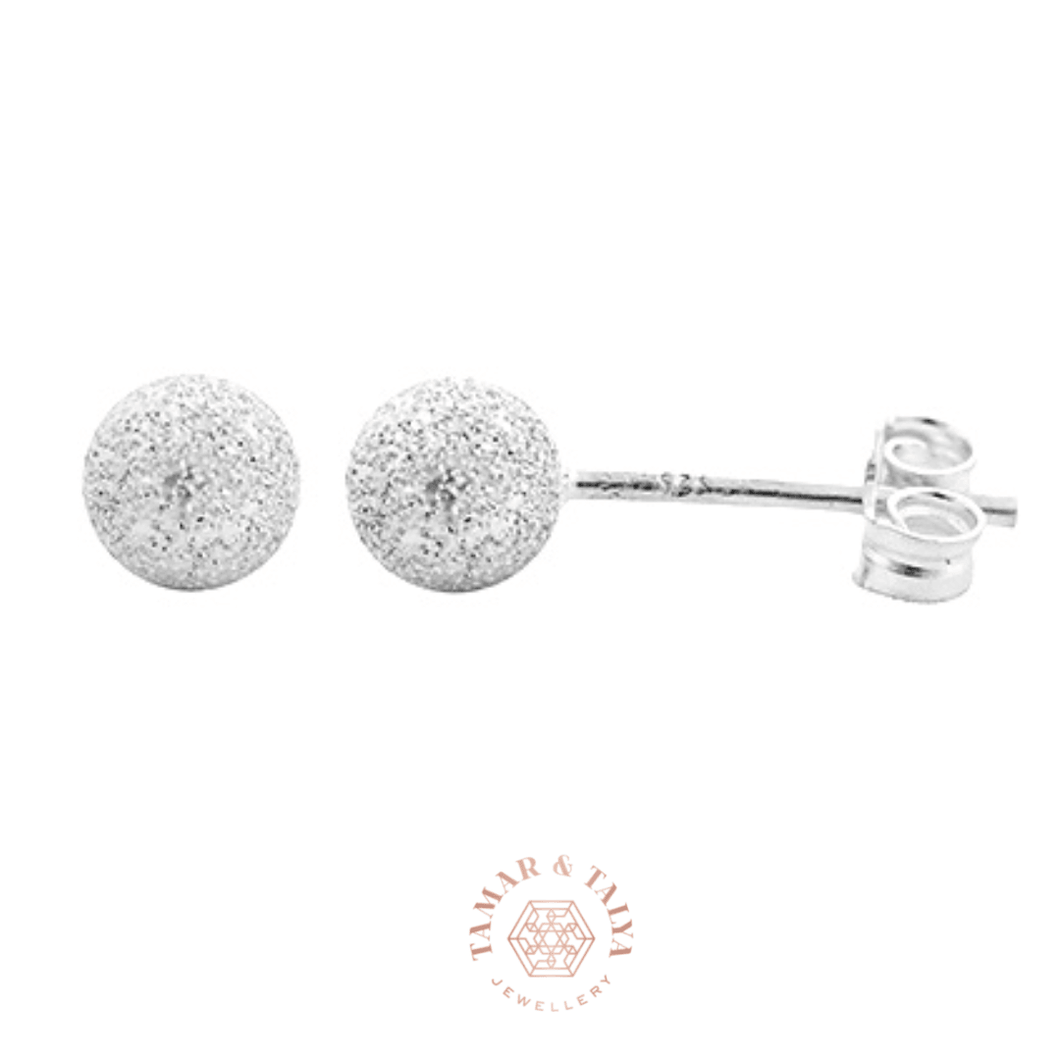 Frosted Ball Studs | Sterling Silver - Tamar and Talya