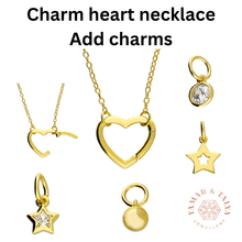 Load image into Gallery viewer, Gold heart charm necklace - add your charms - Tamar and Talya
