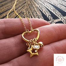 Load image into Gallery viewer, Gold heart charm necklace - add your charms - Tamar and Talya
