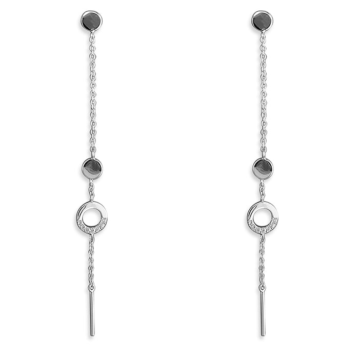 Long discs and cubic zirconia circle on chain drop