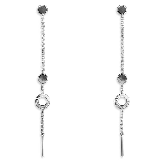 Long discs and cubic zirconia circle on chain drop