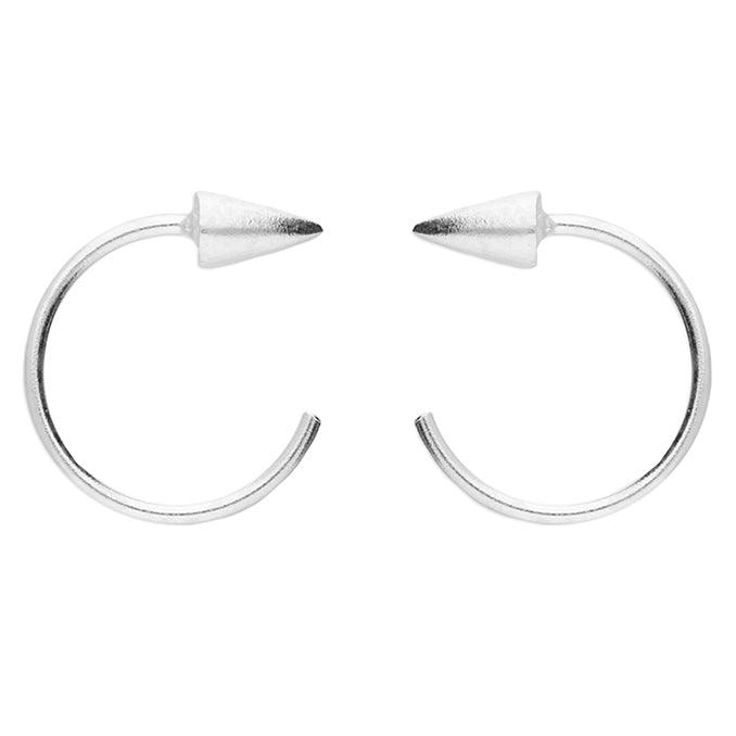 Spike pull through hoops in sterling silver - Tamar and Talya