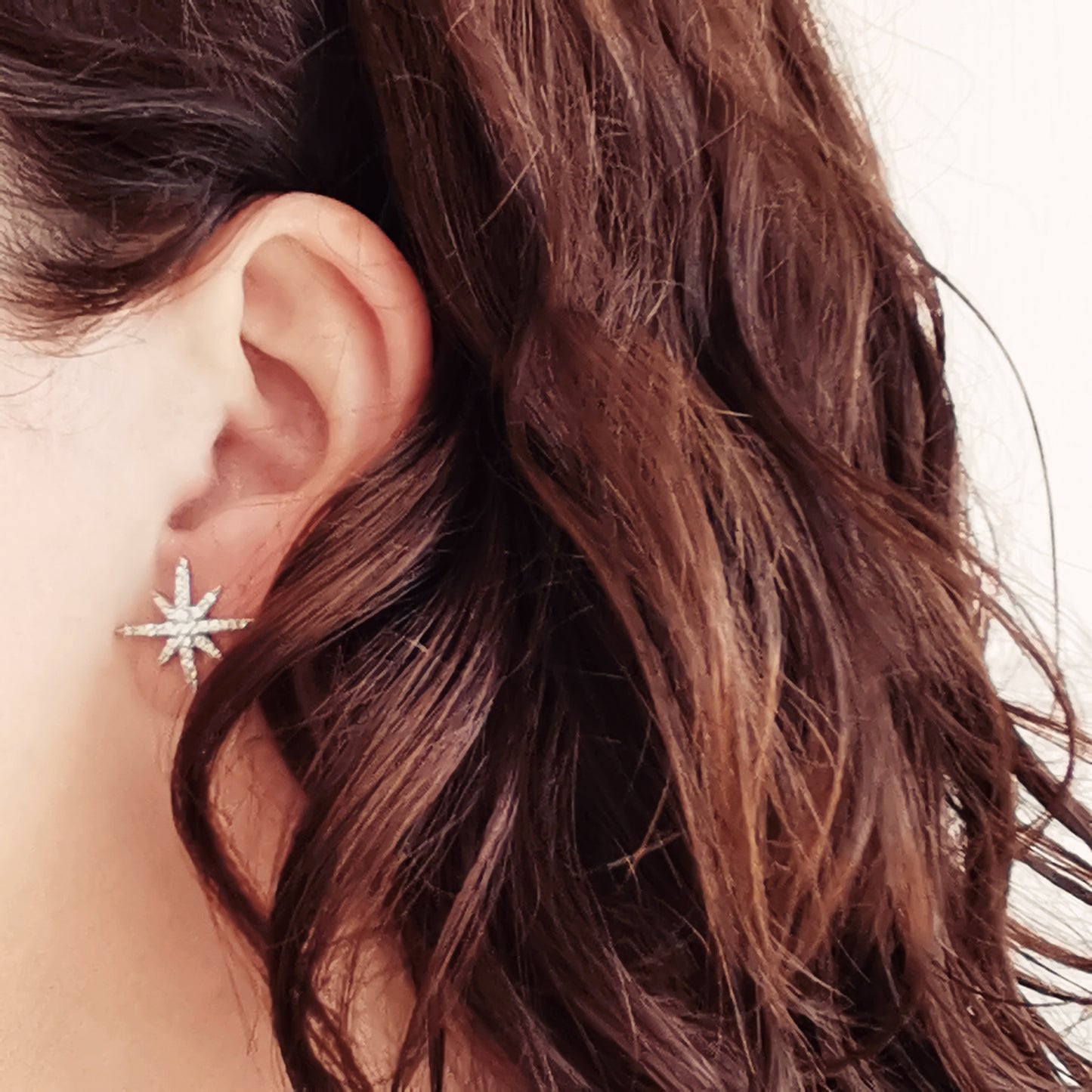 Star cz bridal earrings
