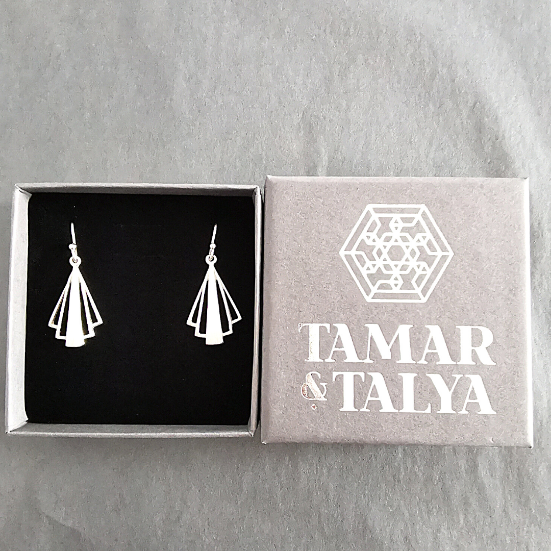 Art Deco Earrings - sterling silver jewellery - Tamar and Talya