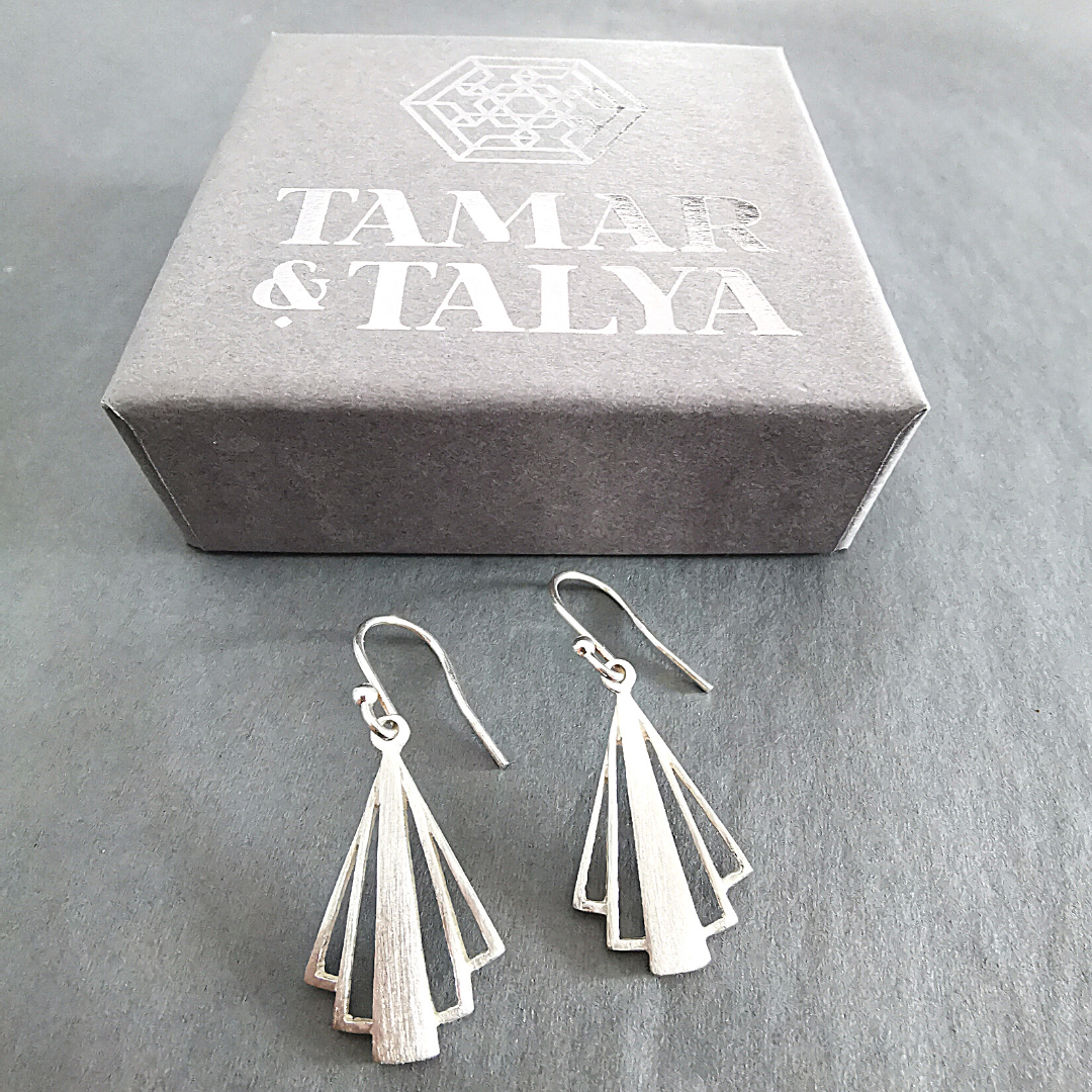 Art Deco Earrings - sterling silver jewellery - Tamar and Talya