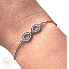 Load image into Gallery viewer, Infinity bracelet in sterling silver with frosted finish - Tamar and Talya
