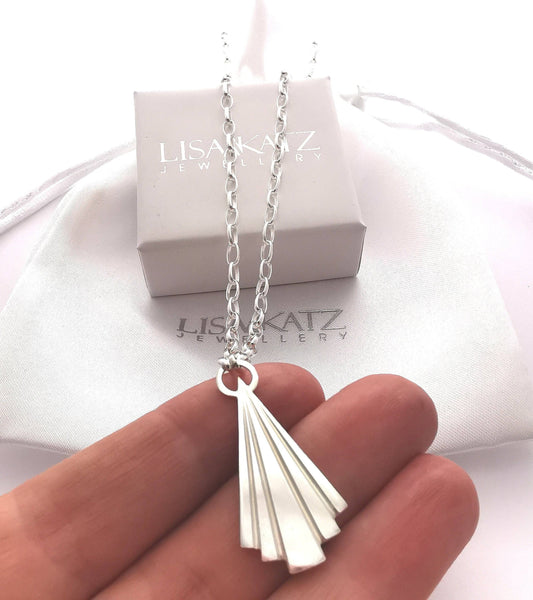 Art Deco necklace handcrafted in sterling silver - Tamar and Talya